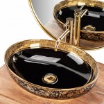 Накладной умывальник Rea Margot Black Gold